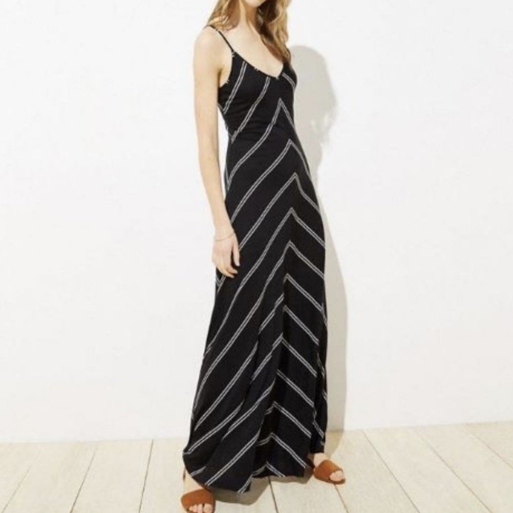 Loft maxi dress with chevron stripes NWT